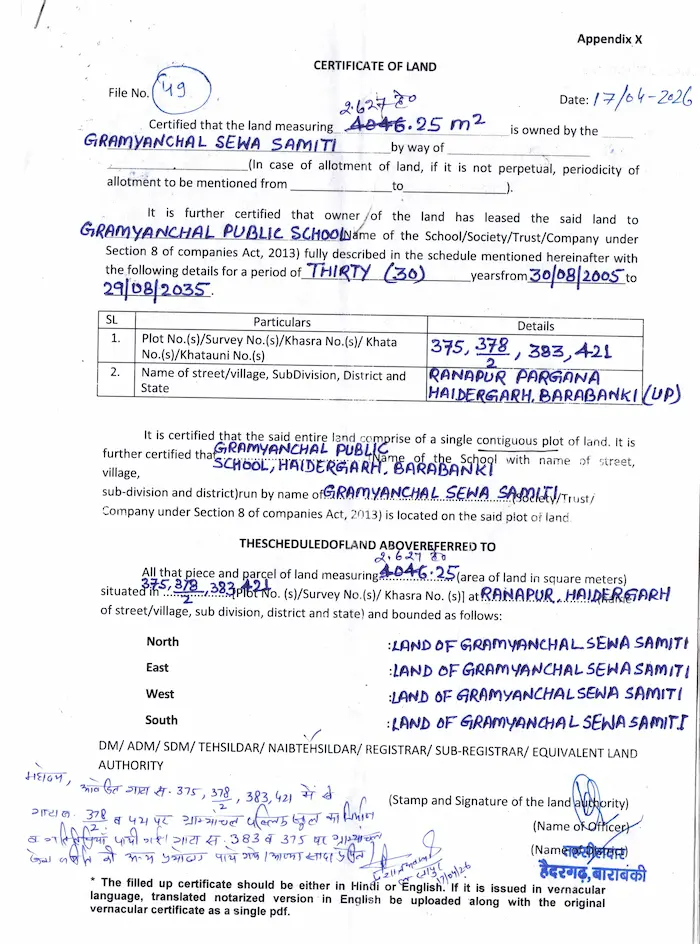 Land Certificate